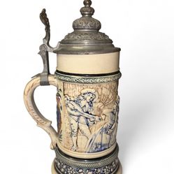 Vintage German Stein hand painted glaze