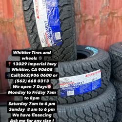 SET OF NEW TIRES, 265/65R17 ATLANDER AT 112T , INCLUDING MOUNTING AND BALANCING. ASK ME FOR ANY SIZE OR BRAND, LLANTAS NUEVAS