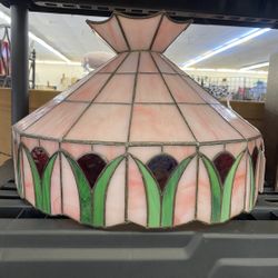 Vintage Stained Glass Lampshade 