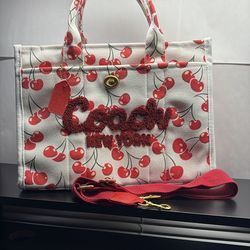 Coach Cherry-Print Canvas Cargo Tote