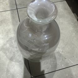 Hand Blown Crackle Glass Large Vase BEAUTIFUL!! $10