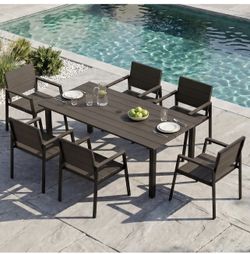 New, 7pieces Outdoor Dining Table Set