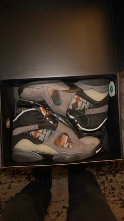 Air Jordan 8 Retro N7 Pendleton – Grey Multi-Color – With Box - 10 MENS