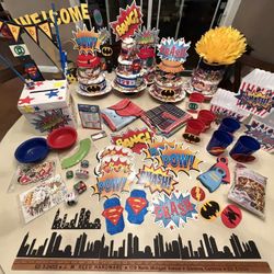 Superhero Baby Shower Party Decorations Diaper Cakes