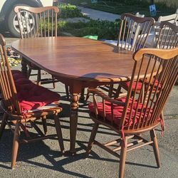 American Vintage Amish Table 6Chairs And Bench 