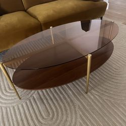 Amber Glass  Coffee Table 