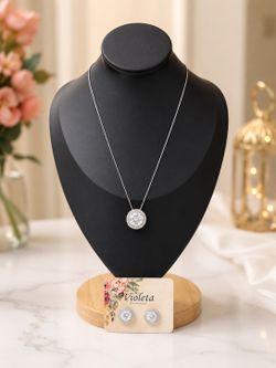 Elegant Silver Plated Jewelry Set – Necklace & Earrings ✨