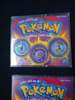 Hasbro Pokemon Battling Coin Game 3 Unique Coins 1999 for sale