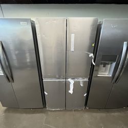 33” FRIGIDAIRE STAINLESS STEEL 4 DOOR FRIDGE
