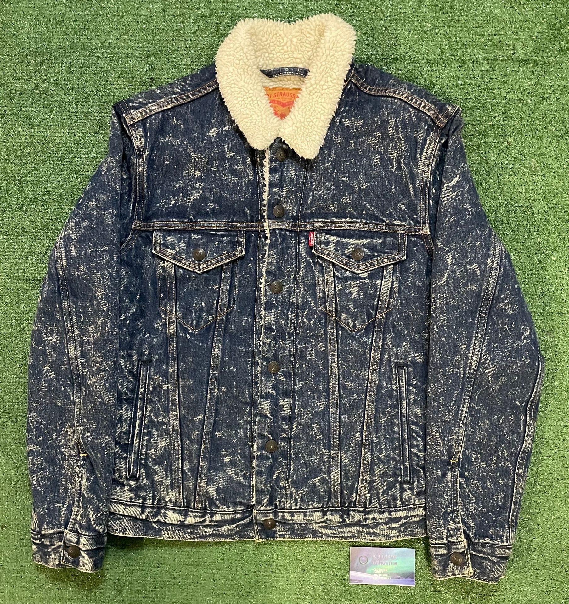 Levi Sherpa jean jacket acid wash