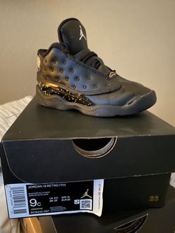 Girl Toddler Jordan 13 Retro Black/Metallic Good Size 9c