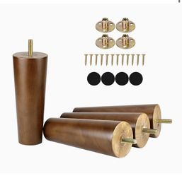 Wood Furniture Legs, 4 Pcs, 6”