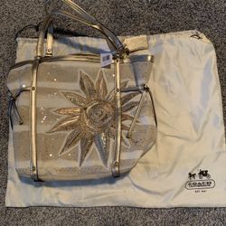 Coach Audrey Nautical Beaded Sun Canvas Purse