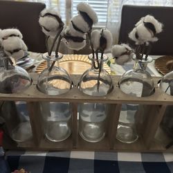 Wood/glass Centerpiece Decor 