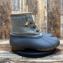 NEW Sperry Top-Sider Women’s Saltwater Duck Rain Boot Emboss Wool 3M Thinsulate