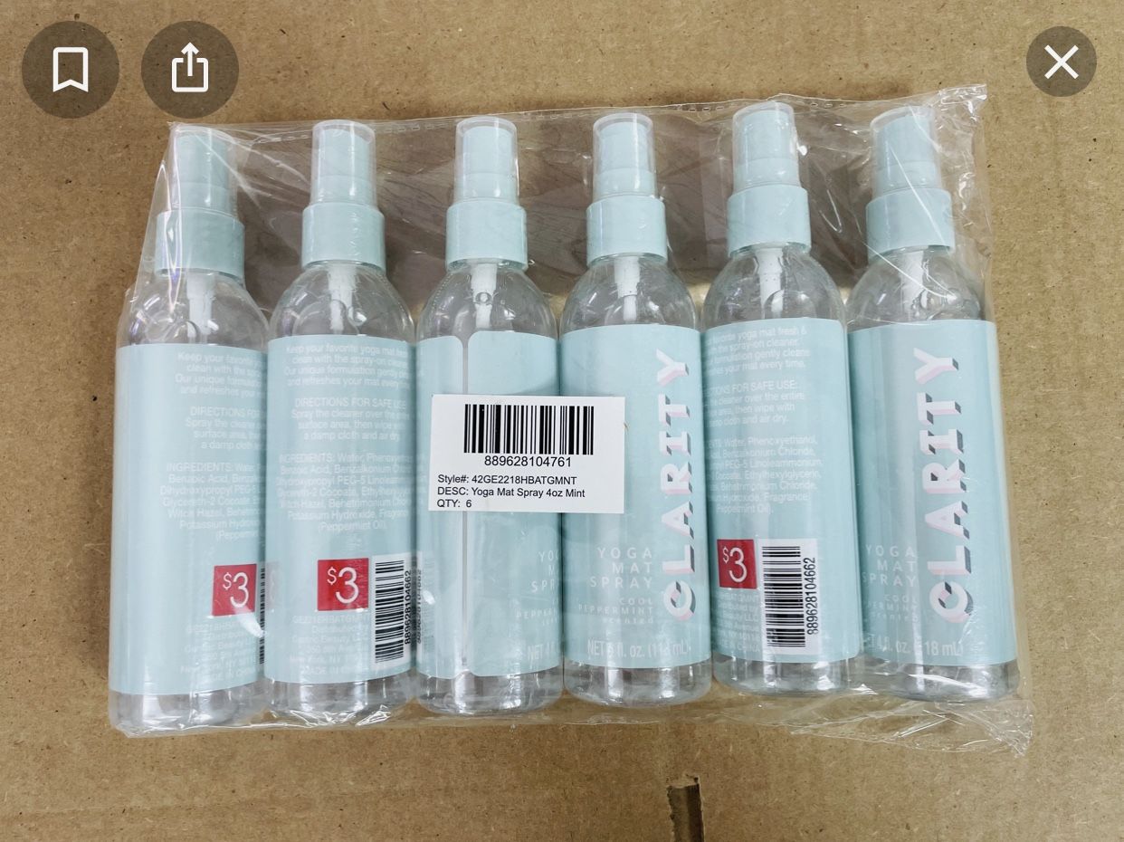 6 packs clarity yogo mat spray 4 fl.oz