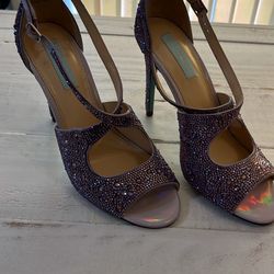 Heels With Purple Rhinestones Size 9