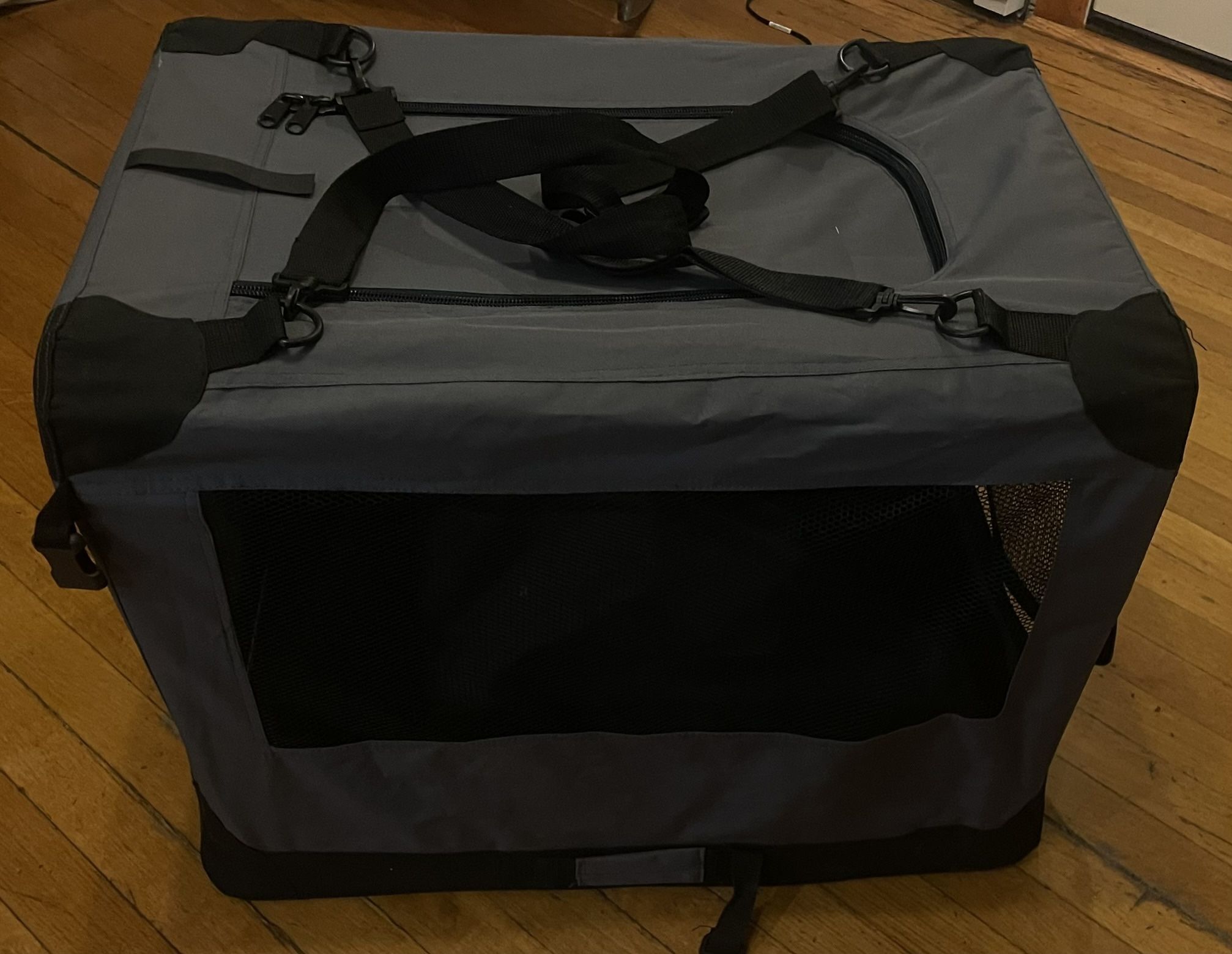 Arf Pets Dog Soft Crate 36 Inch Kennel for Pet Indoor Home & Outdoor Use – Soft Sided 3 Door Folding Travel Carrier with Straps