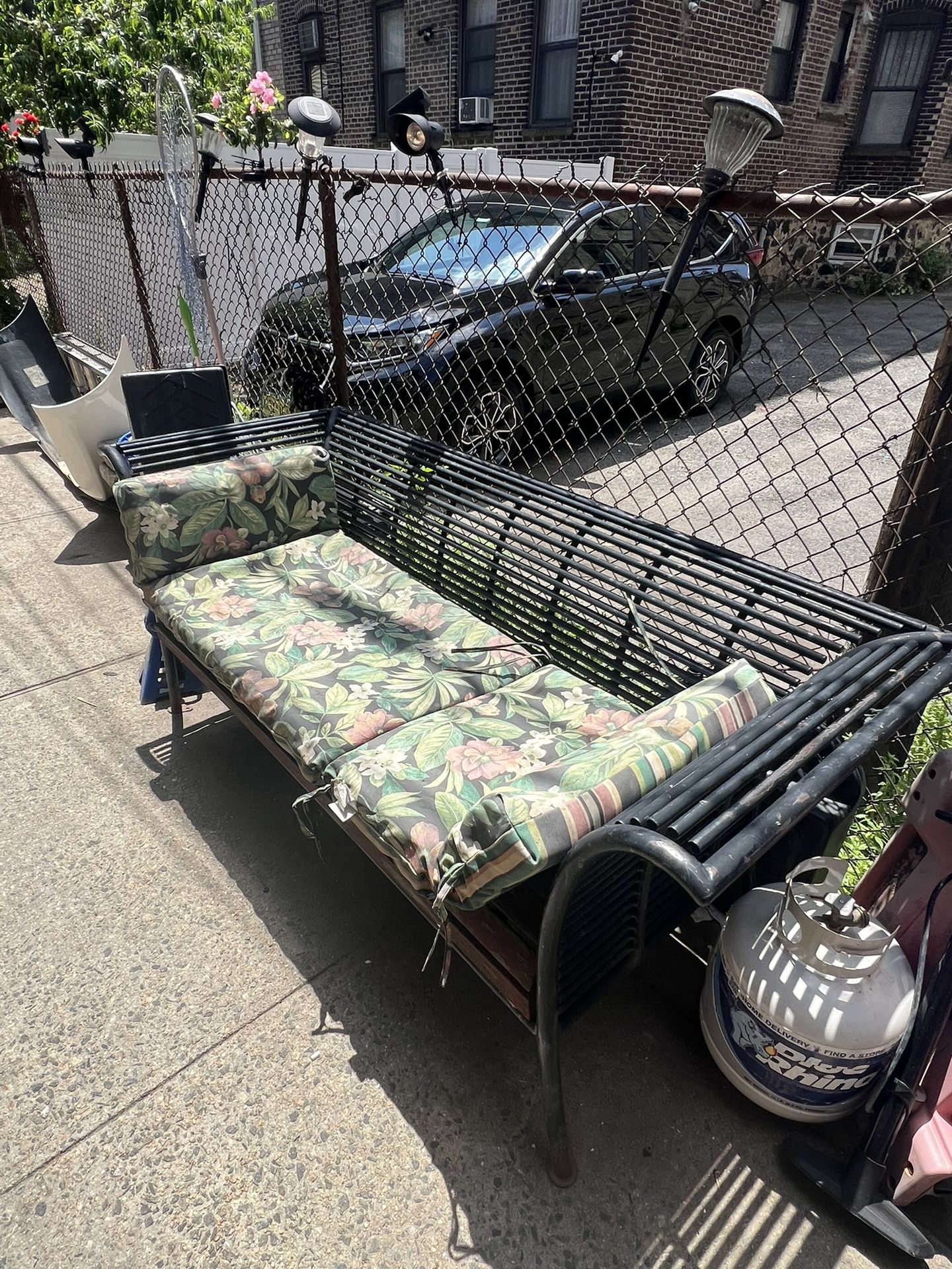 Bench Garden Pillow Top