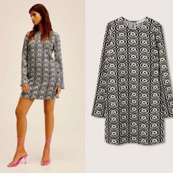New Mango Printed Dress, XXL