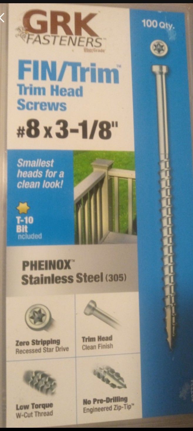 Screws FIN/TRIM