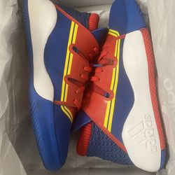 Kids Adidas Pro Vision J Captain Marvel Avengers Blue Red Yellow EG2628 Size 5