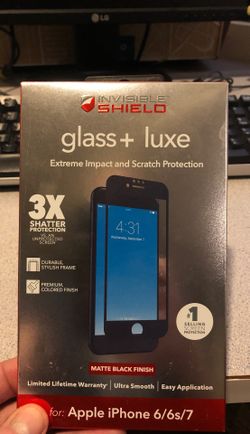 Zagg Invisible Shield - Glass Luxe Matte Black for iPhone 6/6s/7