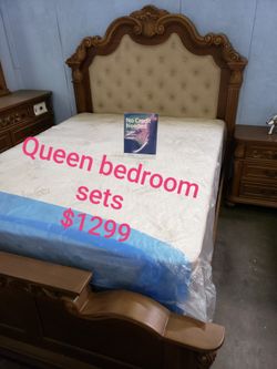 Queen bedroom sets complete with a mattress $1299