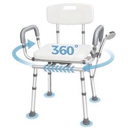 Swivel Shower Chair with Arms and Back