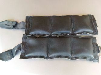 2 Black 5lb.ankle weights with Velcro straps $10