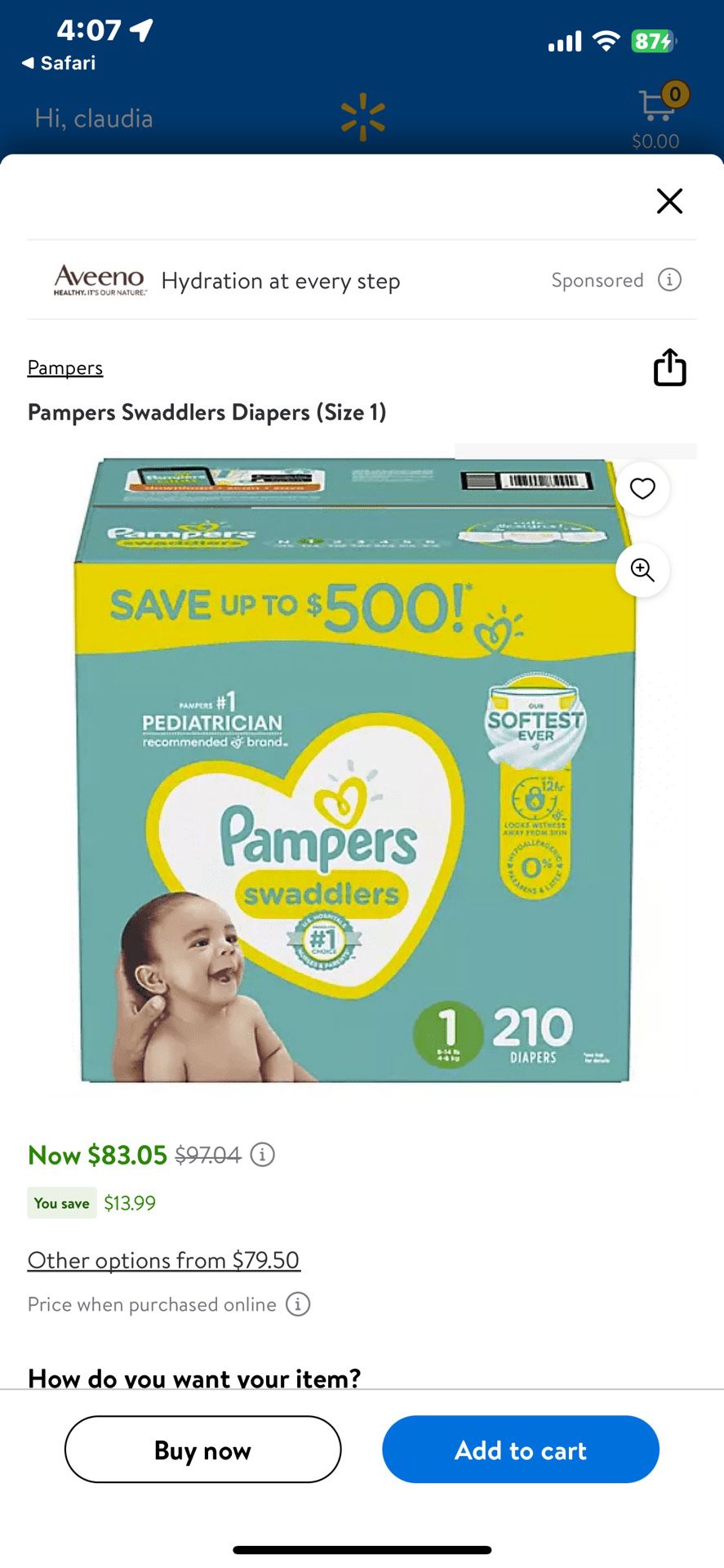 Brand New $50 Pampers Size 1 (210 Count)
