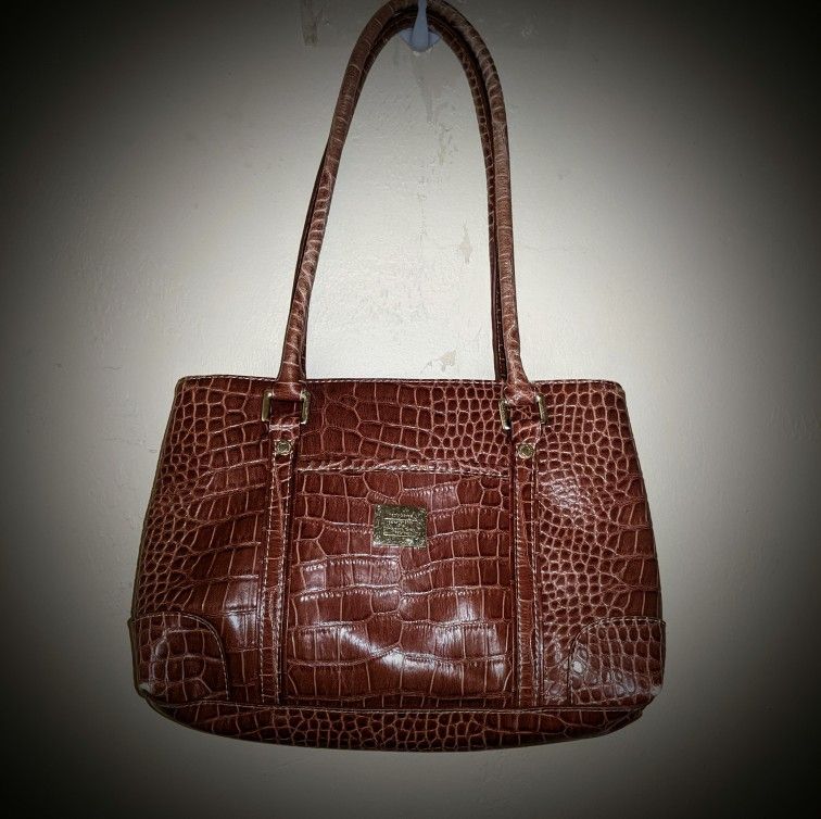 Liz Claiborne Faux Croc Shoulder Bag