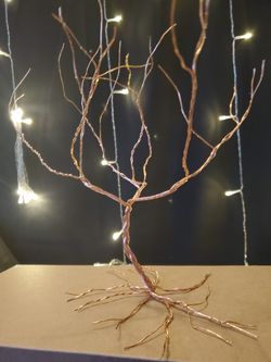 Copper wire sculpture tree art decoration