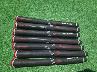7 Golf Pride CP2 Pro comfort Core Midsize Golf Grips like new Red and Black