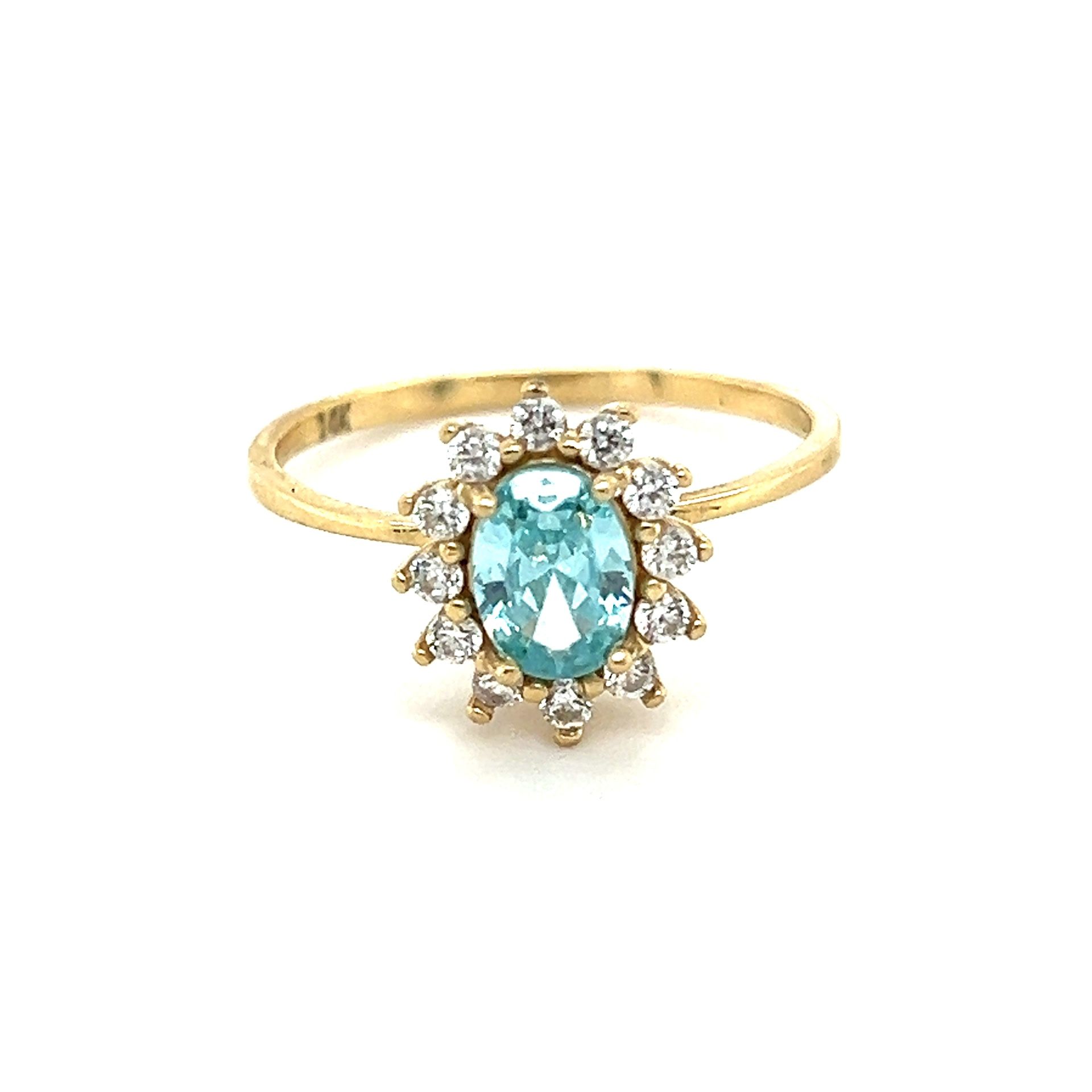 14k Flower Gemstones Ring