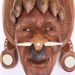 Rare Maya mask (Guatemala) — Hand-carved, wood.