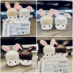 Marshmallow Mug Hats Easter Rabbits Bunnies Farmhouse Rae Dunn Bunny Rabbit Ears Neutral Decor Gift