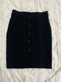 Chic Black Button-Front Pencil Skirt