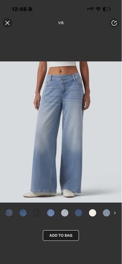 Low rise wide leg light weight soft jeans. Size small