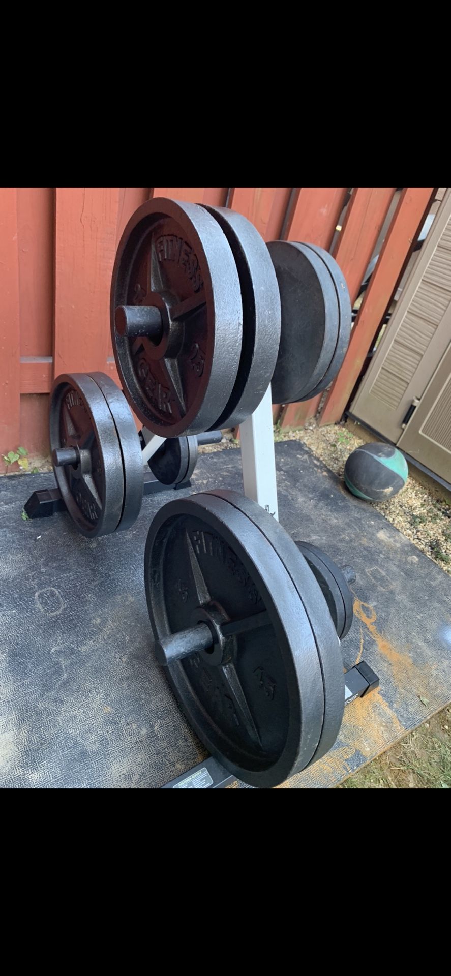 Set Of 255 Lbs Olympic Weights Plates