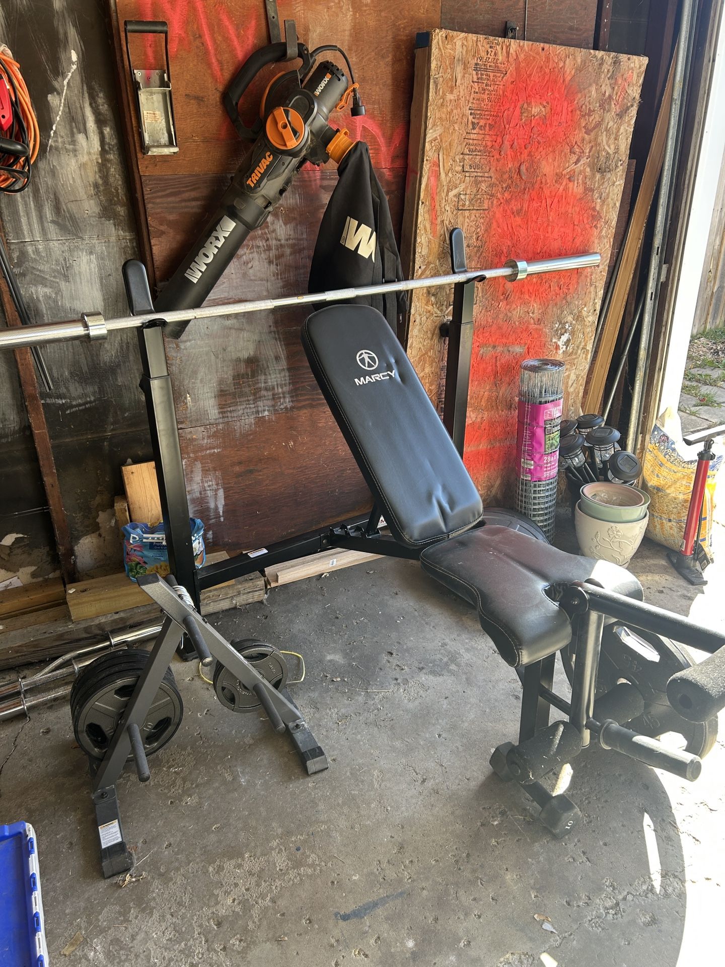 Bench Press With Barbell, Weights And Accessories