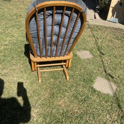 Oak Sliding Rocking Chair W/ Foot Stool 