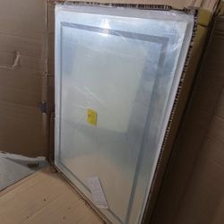 48 in. W x 36 in. H Rectangular Frameless Anti-Fog LED Light Wall Bathroom Vanity Mirror Front Light