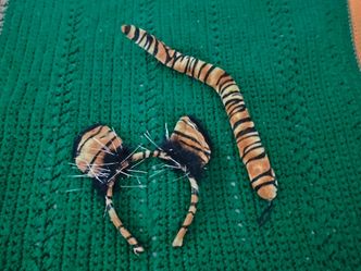 Halloween Plush tiger ears & tail set for sale
