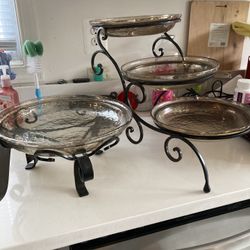 Pier 1 elevated serving trays and bowl 