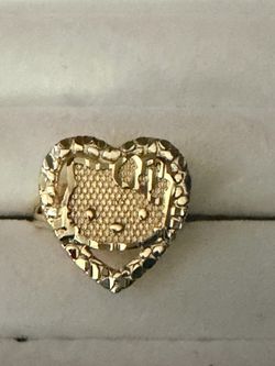 HK -Gold-PlatedHeart Nugget Ring