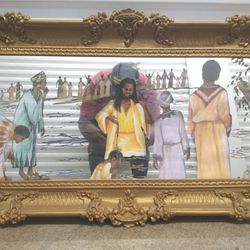 JESUS "BAPTISM IN THE CREEK" FRAMED PAINTING
