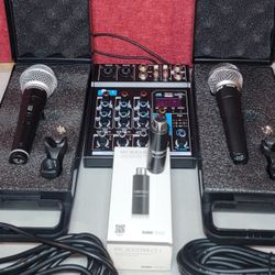 Pro Microphones & Mixer Bundle - Brand New Unused - 2 Dynamic Mics & Mixer + Booster