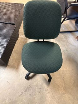 Green Fabric Office Chair with Casters