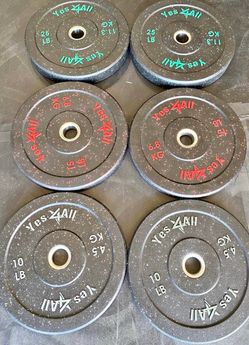 New set of bumper weights, 10 pounders 15 pounders and 25 pounders